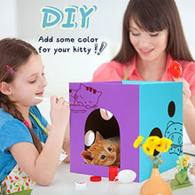 Load image into Gallery viewer, ULIGOTA Cardboard Cat House with Scratcher/Catnip Cardboard Box Cat Play House Cardboard Cat Bed for Indoor Cats, Space for Kitties