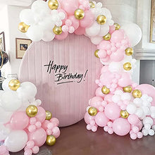 Load image into Gallery viewer, Bellatoi Balloon Arch Garland Kit,126pcs Gold and White Pink Party Decoration,White Gold Pink Balloon Metal Latex Balloon, Decoration Balloons for Birthday Wedding Graduation
