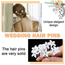 Load image into Gallery viewer, Flower Hair Clips, Bridal Hair Pins Pearl Hair Grips Crystal Hair Accessories for Wedding Women Girls Bridesmaid (20pcs)