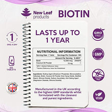 Load image into Gallery viewer, Biotin Hair Growth Supplement Maximum Strength Biotin Tablets 12000mcg (1 Year Supply) Enriched with Coconut Oil Absorbency, Hair, Skin and Nails Vitamins for Women & Men 1 A Day Vegan, UK Made
