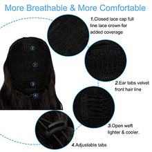 Load image into Gallery viewer, Long Wavy Ponytail Hair Extension 24" Drawstring Body Wavy Ponytails Curly Clip in Dark Brown Synthetic Hairpiece for Women Girls, 160g
