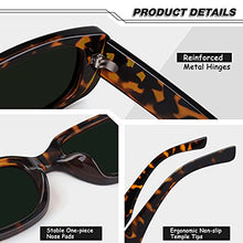 Load image into Gallery viewer, GQUEEN Rectangle Sunglasses for Women Polarized Square Retro Vintage 90s Trendy Fashion UV400 Tortoise G15 Green