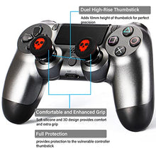 Load image into Gallery viewer, Playrealm FPS Thumbstick Extender & Printing Rubber Silicone Grip Cover 2 Sets for PS5 Dualsenese & PS4 Controller (Ghost Red)