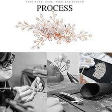 Load image into Gallery viewer, Rose Gold Wedding Hair Clip Hair Accessories for Women Handmade Flower Rhinestone Headpiece Hair Pins for Bridal Bridesmaid Girls
