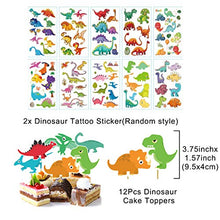 Load image into Gallery viewer, Dinosaur Party Supplies - 70 pcs for Birthday Decorations Dino Party Decorations for kids dinosaur party favors Dinosaur party balloons Dinosaur Cake Topper jungle Latex Balloons with Pump tattoo