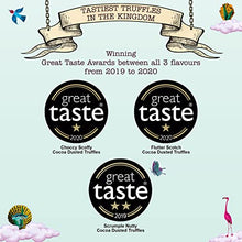 Load image into Gallery viewer, Monty Bojangles Cocoa Dusted Truffles Gift Tower | 3 Gift Boxes - Choccy Scoffy, Scrumple Nutty, Flutter Scotch | Cocoa Dusted Chocolate Truffles, 300g (3 x 100g Gift Pack)