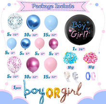 Load image into Gallery viewer, Gender Reveal Decorations, Boy or Girl Gender Reveal Balloons 36 inch with Confetti, Metallic Blue Pink Gender Reveal Balloons Arch Garland Kit for Baby Shower Gender Reveal Party Decoration