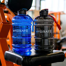 Load image into Gallery viewer, HYDRATE XL Jug 2.2 Litre Water Bottle - BPA Free, Flip Cap, Ideal for Gym - Colour Options (Black)