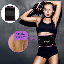 Load image into Gallery viewer, SIMIYA Waist Trimmer Belt Adjustable Waist Trainer Neoprene Sweat Belt Accelerated Sauna Effect Exercise Low Back and Lumbar Support Belt Fitness Trainer for Men & Women(Purple,L)