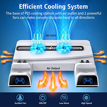 Load image into Gallery viewer, OIVO PS5 Stand with Cooling Fan and dual PS5 Charging Station with Headphone Stand in Mini Size for Playstation 5 PS5 Console, Space Saving PS5 Fan with PS5 Controller Charger and 10 Game Storage