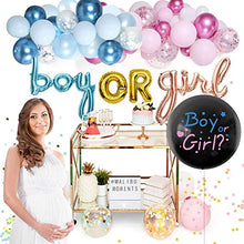 Load image into Gallery viewer, Gender Reveal Decorations, Boy or Girl Gender Reveal Balloons 36 inch with Confetti, Metallic Blue Pink Gender Reveal Balloons Arch Garland Kit for Baby Shower Gender Reveal Party Decoration