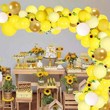Load image into Gallery viewer, GuassLee Sunflower Party Decoration Balloons Set - Yellow Light Yellow White Gold Balloons for Sunflower Theme Birthday Baby Shower Wedding Decorations