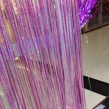 Load image into Gallery viewer, AILEXI 2 Pack Metallic Tinsel Curtains Foil Fringe Shimmer Streamers Curtain Door Window Decoration forParty Supplies 3ft*9ft - Laser Pink