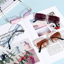 Load image into Gallery viewer, Joeleli 4 Pairs Rimless Rectangle Sunglasses for Women Men Frameless Vintage Square Glasses