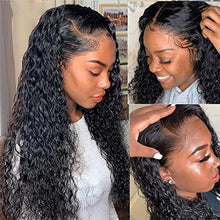 Load image into Gallery viewer, wigs 30 Inch Deep Wave Frontal Wig Transparent Lace 13x4 Curly Human Hair Wigs for Black Women 150% Density Water Wave Lace Front Wig Closure Bob for daily party