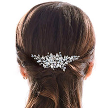Load image into Gallery viewer, Handcess Bride Wedding Hair Combs Silver Crystal Headpiece Rhinestone Bridal Hair Accessories for Women and Girls