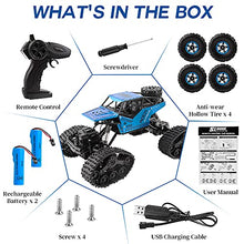 Load image into Gallery viewer, m zimoon RC Cars Remote Control Off-Road Car 2 in 1 , 2.4GHz 4WD Racing All Terrains Rock Climbing Electric Monster Trucks Crawler with 2 Rechargeable Batteries for Adults Boys Girls Kids Toy Blue