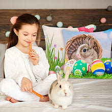 Load image into Gallery viewer, Vimbo Easter Cushion Cover Set of 4, 45 x 45 cm, Welcome Easter Decoration Cushion Covers Spring Cotton Linen Cushion Covers for Living Room Sofa Office Car Decor (2#)