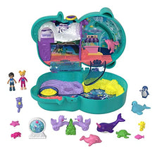 Load image into Gallery viewer, Polly Pocket Otter Aquarium Compact, 2 Micro Dolls, 5 Reveals, 12 Accessories, Pop & Swap Feature, 4 & Up