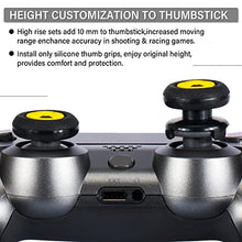Load image into Gallery viewer, Playrealm FPS Thumbstick Extender & 3D Texture Rubber Silicone Grip Cover 2 Sets for PS5 Dualsenese & PS4 Controller (Radiation Black)