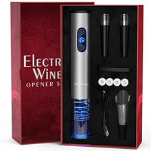 Load image into Gallery viewer, Electric Wine Opener Set with Charger and Batteries- Gift Set for Wine Lovers - Anniversary Birthday Gift Idea Kit Cordless Electric Wine Bottle Opener Uncle Viner G105