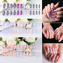Load image into Gallery viewer, 120 Pieces Reusable Artificial Nail Tips Rainbow Full Cover Nail Tips Press On Nails Art False Tips Pink and Purple