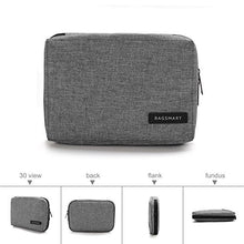 Load image into Gallery viewer, BAGSMART Electronics Accessories Organiser Bag, Portable Electronics Carrying Case Travel Small for Cables, Powerbank, Earphone, USB Sticks, SD Card (Grey)
