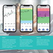 Load image into Gallery viewer, Salter 9192 BK3R Health Curve Bluetooth Smart Bathroom Analyser Scale, Measures Weight, Body Fat/Water, Muscle/Bone Mass, BMI and BMR, 8 User Memory, Connect to Smartphone using MiBody App, Black