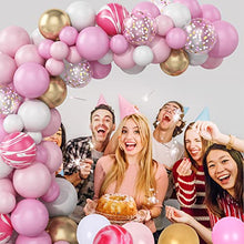 Load image into Gallery viewer, Balloon Arch Garland Kit, 78Pcs Pink Balloon Arch Include Macaron Pink Metal Gold Latex Balloons Pink White Confetti Party Balloon For Birthday Decoration Baby Shower Wedding Party Supplies