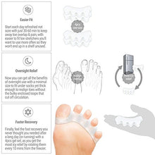 Load image into Gallery viewer, 2 Pair Gel Toe Separator, Gel Toe Stretchers for Overlapping Toes, Easy Wear in Shoes, Quickly Alleviating Pain After Yoga and Sports Activities, Can be used in Nail Art Salon Pedicure Manicure Tool