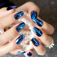 Load image into Gallery viewer, Coffin False Nails Gorgeous Mirror Holographic Chrome Effect Fake Nails Chameleon Nails Glitter False Nails 24PCS