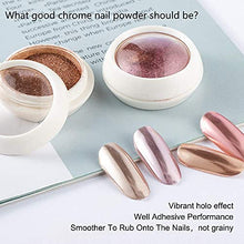 Load image into Gallery viewer, BISHENGYF 6 Box Rose Gold Chrome Nail Powder, Metallic Nail Art Pigment Powder Set, Shiny Nail Glitter Powder with Magic Mirror Effect for Nail Art Design Decoration.