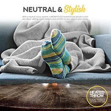 Load image into Gallery viewer, MONHOUSE Heated Throw - Electric Blanket - Digital Controller - Timer up to 9 hours, 9 Heat Settings, Auto Shutoff - Machine Washable - Single 130X160cm - Silver Shearling