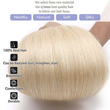 Load image into Gallery viewer, Elailite Messy Hair Buns Hair Piece Real Human Hair Curly - Updo Scrunchies Hair Extensions Donut Hair Chignons For Women - #60 Platinum Blonde