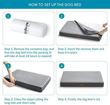 Load image into Gallery viewer, Bedsure Dog Crate Bed Large - Memory Foam Washable Dog Mattress, Orthopedic Flat Dog Bed with Removable Cover, Grey, 89x56x8cm