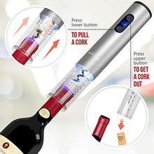 Load image into Gallery viewer, Electric Wine Opener Set with Charger and Batteries- Gift Set for Wine Lovers - Anniversary Birthday Gift Idea Kit Cordless Electric Wine Bottle Opener Uncle Viner G105