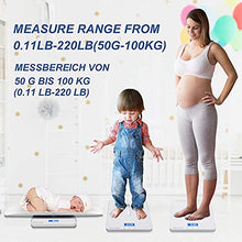 Load image into Gallery viewer, Baby Scale,Baby Weighing Scale,Baby Scale Digital,Pet Scale,Infant Scale with Hold Function,Blue Backlight, Weight(Max: 220 Pound) and Height Track (Max: 24inch)