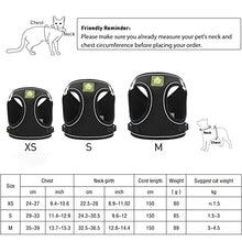 Load image into Gallery viewer, Cat Harness and Lead Set for Kitten: Escape Proof Mesh Vest with Leash for Small Cat Tiny Puppy Walking, Adjustable Reflective Padded Kitty Holster Harnesses with Nylon Strap for Garden, Black, XS