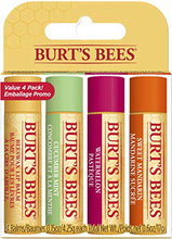 Load image into Gallery viewer, Burt's Bees 100% Natural Moisturising Lip Balm 4 Pack, Freshly Picked - Beeswax, Cucumber Mint, Watermelon & Sweet Mandarin - 4 Tubes