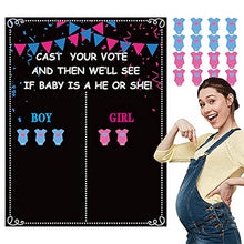 Load image into Gallery viewer, Funnlot Gender Reveal Boy or Girl Voting Game Gender Reveal Party Games 54pcs Gender Reveal Voting Game Stickers Boy or Girl Gender Reveal Guess Game Gender Reveal Party Supplies