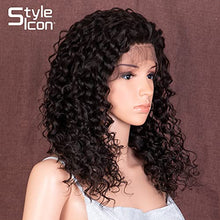 Load image into Gallery viewer, Style Icon Lace Front Wigs Human Hair Wigs for Women Curl Wigs Deep wave 9A Brazilian virgin hair 150% Density (13x4 Lace 18 Inch, NATURAL)