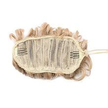 Load image into Gallery viewer, Ombre Hair Bun Short Wavy Scrunchy Scrunchie Hair Extensions - Light Auburn & Bleach Blonde - Messy Updo Chignons Hairpiece Ribbon Drawstring Ponytail