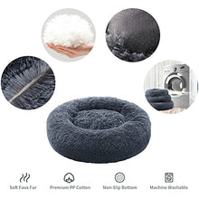 Load image into Gallery viewer, YOJOGEE Calming Donut Dog Bed for Medium Small Dogs Cats, Fluffy Anti Anxiety Dog Beds Washable Puppy Bed Non-Slip Plush Cuddler Warming Round Faux Fur Pet Bed