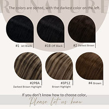 Load image into Gallery viewer, RUNATURE Clip in Hair Extensions Real Hair Darkest Brown Mix Honey Blonde Clip in Double Weft Hair Extension Clip in Human Hair Clip on Highlights Hair Extensions 14 Inch 50g 3 Pieces