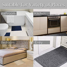 Load image into Gallery viewer, LUFENG Bath Mat Set 2 Pieces, 20 * 31'' Bathroom Mat and 20 * 20'' U Shape Toilet Rug with Non Slip Adhesive Bottom, Bath Rug for Floor Tub Shower Bedroom, Machine Washable (Dark Grey)
