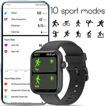 Load image into Gallery viewer, Fitonme Smart Watch for Men Woman 1.69'' Bluetooth Smartwatch Make or Receive Calls Fitness Tracker Watch IP67 Waterproof Steps Calorie Sleep SMS for Android iPhone Black