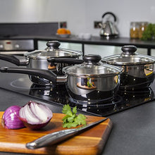 Load image into Gallery viewer, Morphy Richards 970003 Equip 3 Piece Pan Set-Stainless Steel, Set of 3