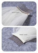 Load image into Gallery viewer, Wedding Bridal Veil Long Trailing 2 Tier Cathedral Length Blusher Tulle With Metal Comb White Ivory Simple Pencil Edge