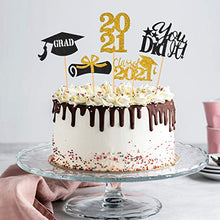 Load image into Gallery viewer, Giiffu 80PCS 2022 Graduation Cupcake Toppers Glitter Class of 2022 10 Styles Cupcake Picks for Graduation Party Toppers Cake Decorations Congrats Grad