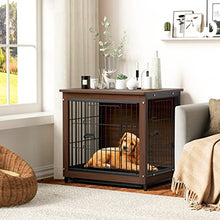 Load image into Gallery viewer, Bingopaw Wooden Dog Crate, Small Dog Cage End Table Pet Crate Furniture with Floor Tray 24inch